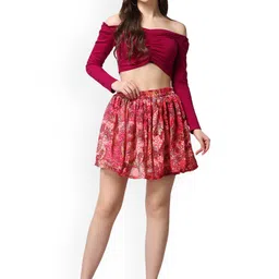 Moda Rapido Printed Midi Flared Skirt image 5