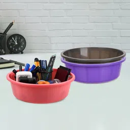 Kuber Industries Purple & Grey 3 Pieces Desk Organisers 6 ltr-image-97