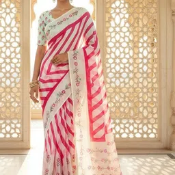 Moda Rapido Striped Linen Blend Saree image 2