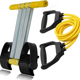 Triple Spring Tummy Trimmer & Double Toning Tube Combo,Premium Fitness Equipment Fitness Accessory Kit Kit-image-3