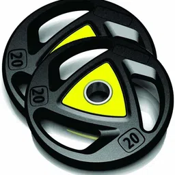 hackerx 40 kg Olympic Metal integrated rubber plates, Weight Plates (20KGx2Pcs )- 50 mm Hole Home Gym Combo-picture-21