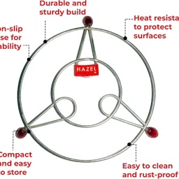 hazel Kitchen & Dining Table Vessel Holder, Cooling & Steaming Rack Glossy Trivet image 4