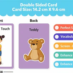 zokato 2 in 1 Flash Cards Alphabets, Shapes, Body Parts, Seasons, Birds & Many More image 2