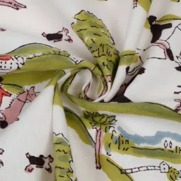 ratan cart TARAN LIVING 4 Pieces White Printed Cotton Table Napkins image 3