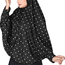 tijarat Printed Polyester Women Black Fancy Scarf image 1