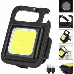kavana 4 LED COB Mini Flashlights Bright USB Rechargeable light with keychain Torch 2 hrs Torch Emergency Light image 1