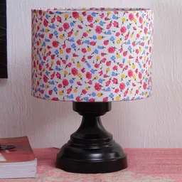 Multicolor Cotton Shade Lamp With Black Base By New Era image 2