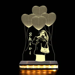 viyapaari 3D Photo Frame Couples for Special Occasions Happy Birthday,Anniversary Night Table Lamp image 5