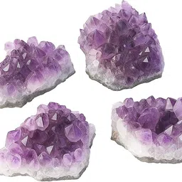 ayzalshop Ayzal Shop Light Amethyst Cluster Stone | 4pc Natural Healing Crystal Set Regular Round Crystal Stone-picture-22