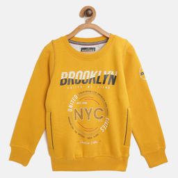 Monte Carlo Boys Mustard Yellow & Navy Blue Typography Print Sweatshirt-picture-22