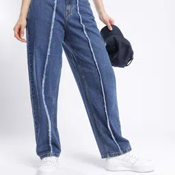 glitchez Women Frayed Skater High-Rise Jeans-picture-28