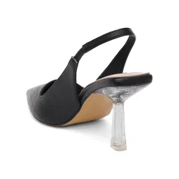 Sherrif Shoes Womens Black Stiletto Heels Sandals image 4