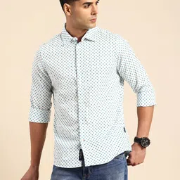Being Human Pure Cotton Slim Fit Floral  Printed Casual Shirt-image-18