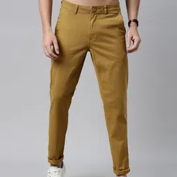 Roadster Men Camel Brown Regular Trousers-image-2