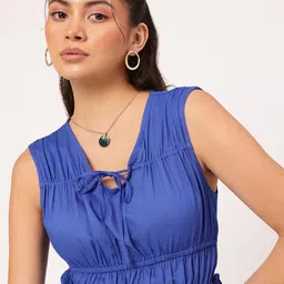 DressBerry Dreamy Drape Tie-Ups Smocked Cinched Waist Top-picture-21