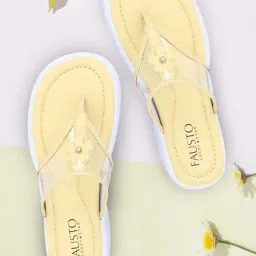 Fausto Women's Yellow Thong Sandals-picture-43
