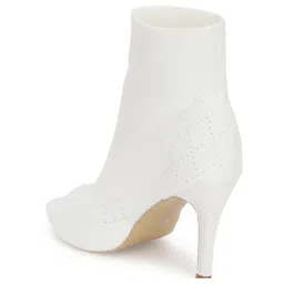 Truffle Collection Women's White Peeptoe Boots image 5