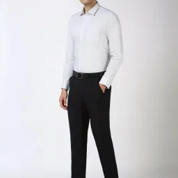 Peter England Grey Cotton Regular Fit Checks Shirt image 5