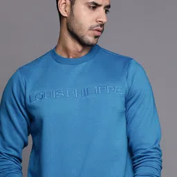Louis Philippe Men Blue Brand Logo Applique Sweatshirt-picture-40