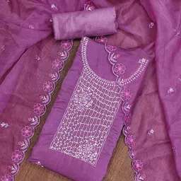 KALINI Embellished Unstitched Dress Material-picture-21