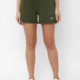 Solly by Allen Solly Green Mid Rise Shorts-picture-23
