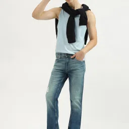 United Colors of Benetton Blue Cotton Blend Boot-Leg Jeans image 5