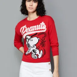 Ginger by Lifestyle Red Cotton Printed Sweater-picture-26