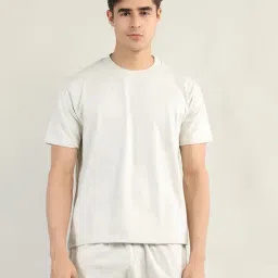 Chkokko Off White Regular Fit Crew T-Shirt-picture-21