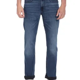 Tommy Hilfiger Regular Fit Blue Grey Lightly Washed Mid Rise Jeans-image-88