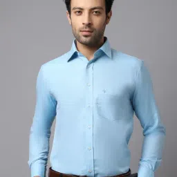 Cantabil Light Blue Regular Fit Shirt-picture-33