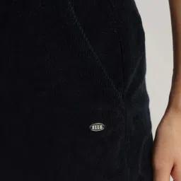 Elle Navy Cotton Plain Cropped Pants image 5