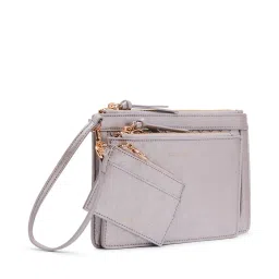 Anne Klein Silver Textured Pouch Set of 3 image 5