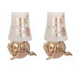 Somil Premium Designer Glass Wall / Night Lamp Elegant & Stylish Dcor Accent for Modern Interiors, color- Golden, White, Size:- 23 X 21 X 31.5 CM-image-38