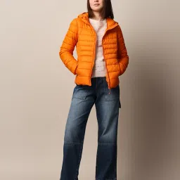 Only Orange Regular Fit Puffer Jacket image 5