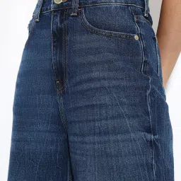 Only Blue Cotton Relaxed Fit High Rise Jeans image 5