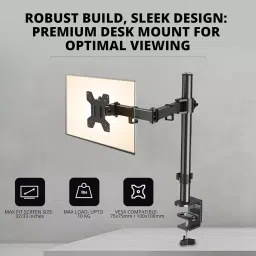 Robustt 38.1 - 83.82 cm Screen Size Alloy Steel Black Tabletop Desktop Monitor Mount (Pack of 5) image 4