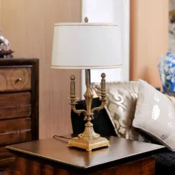 kapoor lamp shades Kapoor E Illuminations Golden Brass Table Lamp - Set of 1 image 2