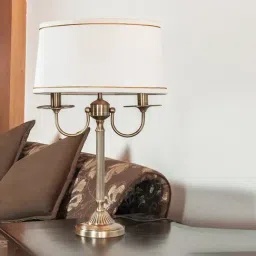 kapoor lamp shades Kapoor E Illuminations Golden Brass Table Lamp - Set of 1 image 2