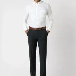Van Heusen Grey Slim Fit Printed Trousers image 5