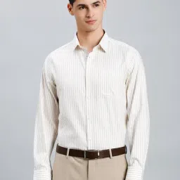 Reid & Taylor White Cotton Slim fit Stripes Shirt-picture-27