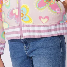 VERO MODA GIRL Kids Multicolor Printed Full Sleeves Front - Open Sweatshirt image 5