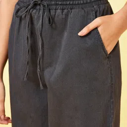 Honey by Pantaloons Black Graphic Pants image 5