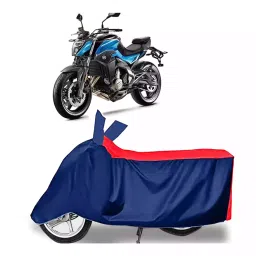 Auto Pearl Polyester Two Wheeler Cover for CFMoto Roadster 650 (Red Blue)-picture-11