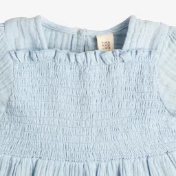 ed-a-mamma baby Ed-A-Mamma Girls Blue Cotton Self Design Casual Dress with Bloomer image 5