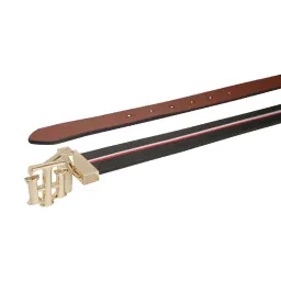 TOMMY HILFIGER Emika Black & Tan Leather Reversible Belt for Women image 5