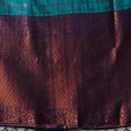 Saree Mall Blue Woven Sarees With Unstitched Blouse image 5