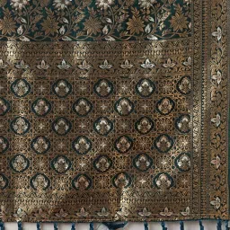 Saree Mall Blue Woven Sarees With Unstitched Blouse image 5