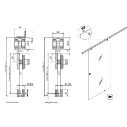 aido xl-c Dorma XL - C 7024 3M GL80 BS Glass Sliding Door System Without Fixed Panel - 3000 mm image 3