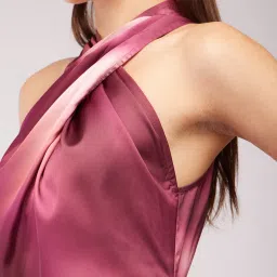 Fablestreet Maroon Relaxed Fit Midi Dress image 5