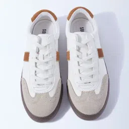 SOLEPLAY by Westside Beige Suede Lace-Up Sneakers image 2